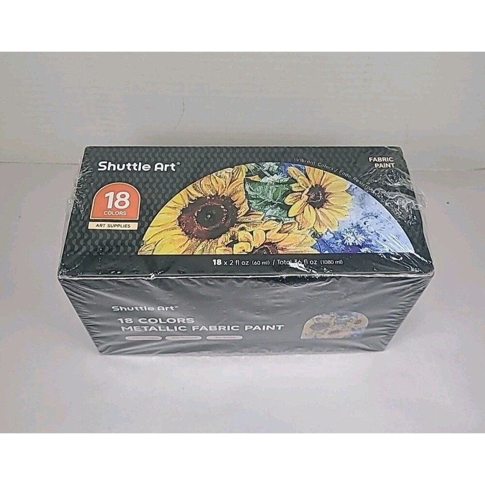 Fabric Paint, Shuttle Art 18 Colors Permanent Soft Fabric Paint In Bottles